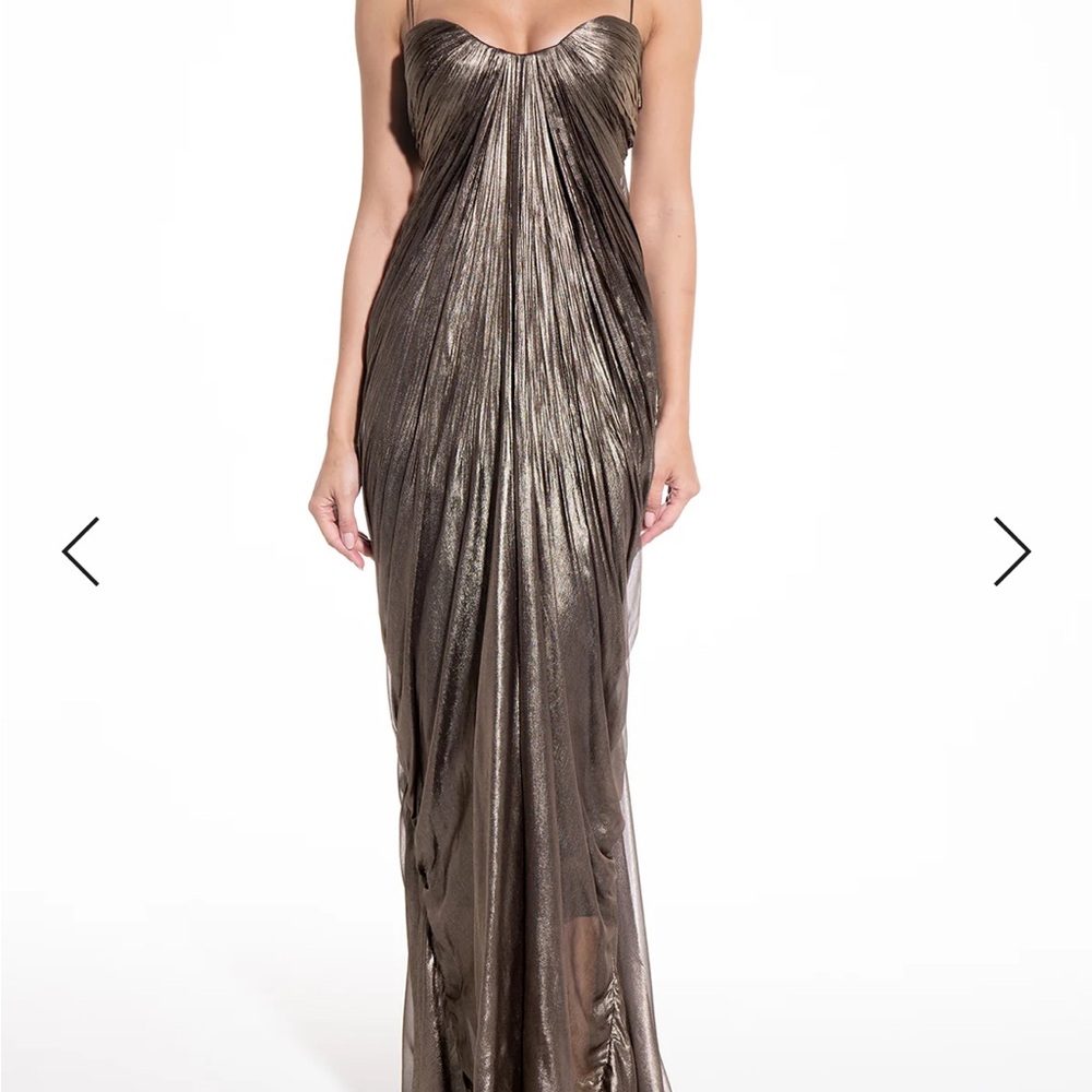 Maria Lucia Hohan Victoria Carbon Elegant Metallic Dress